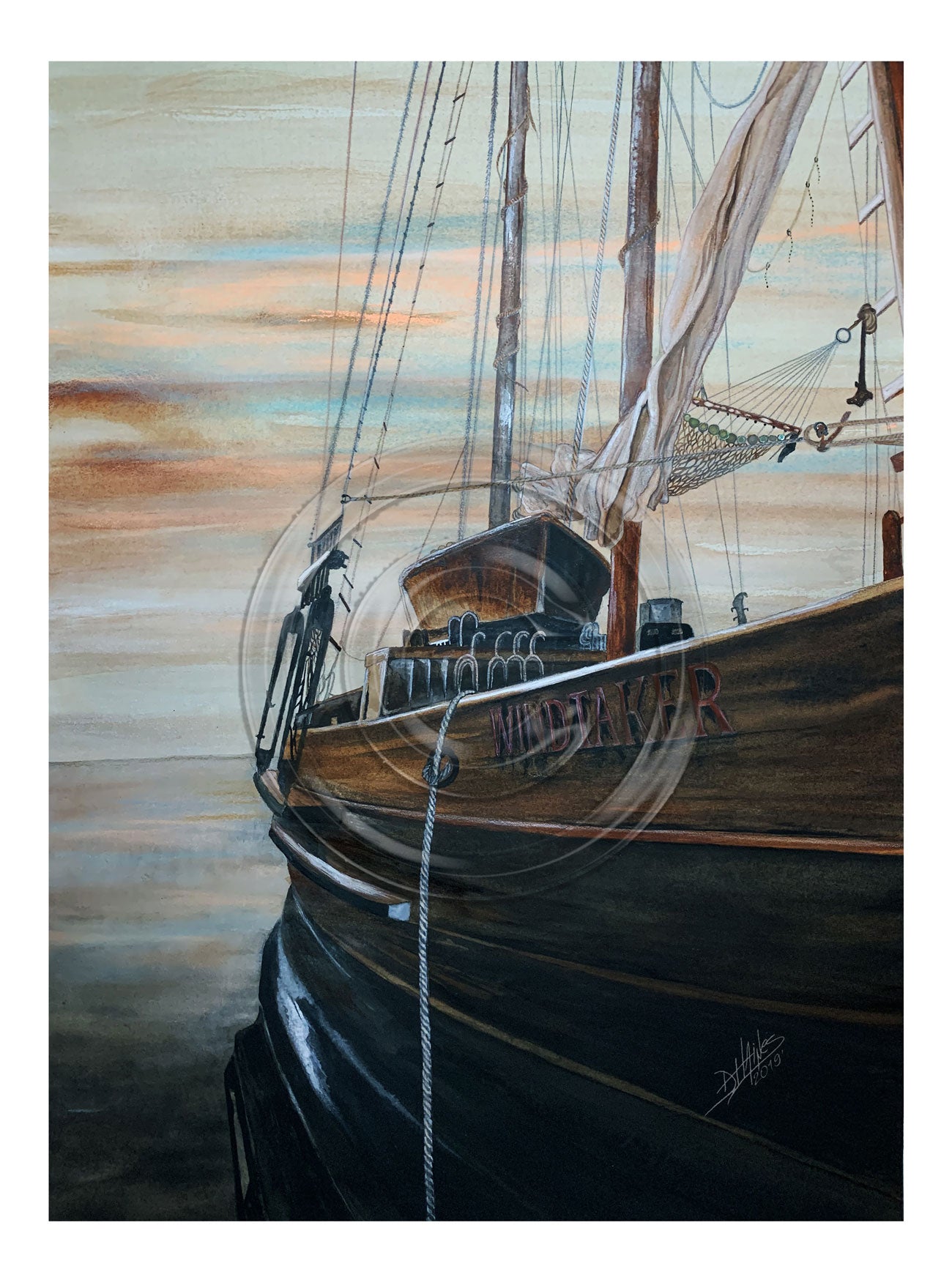 "WINDTAKER" (Watercolor Print - 20"x26.5")